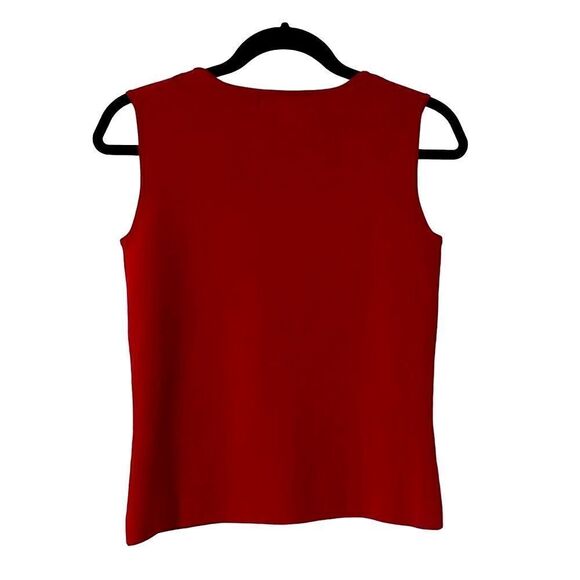 Geoffrey Beene deep red sleeveless shell with stretch size Small - Picture 3 of 6
